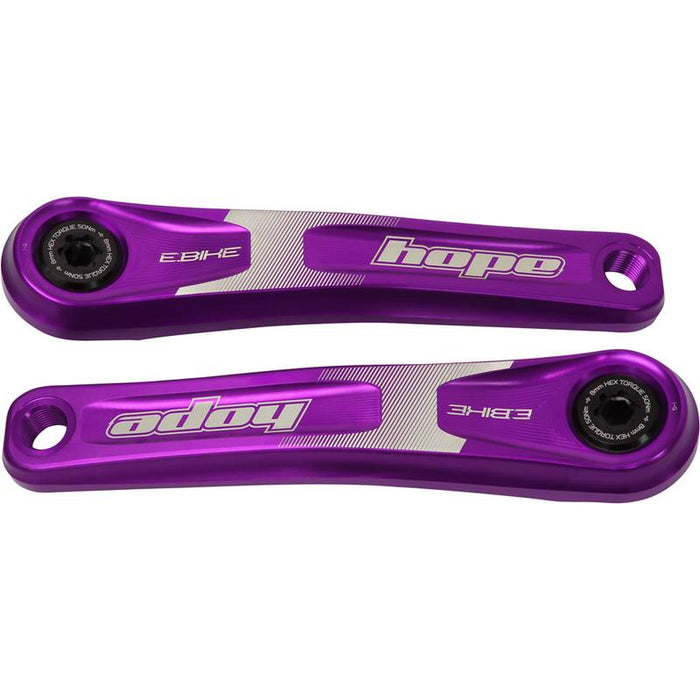 Hope Ebike Crank Arm Set - 165mm ISIS Specialized Offset Purple