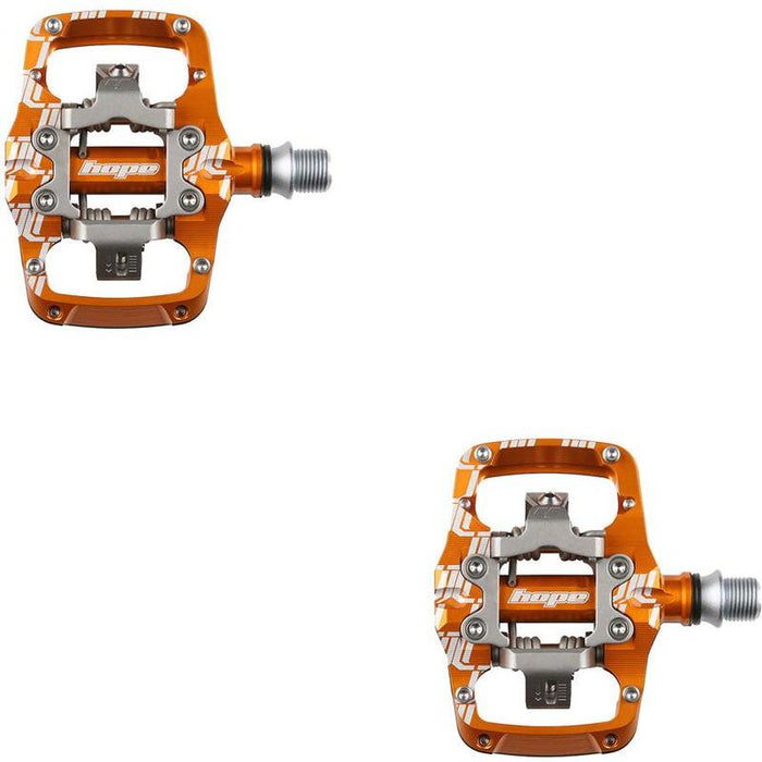 Hope Union TC Pedals - Dual Sided Clipless with Platform 9/16 Orange