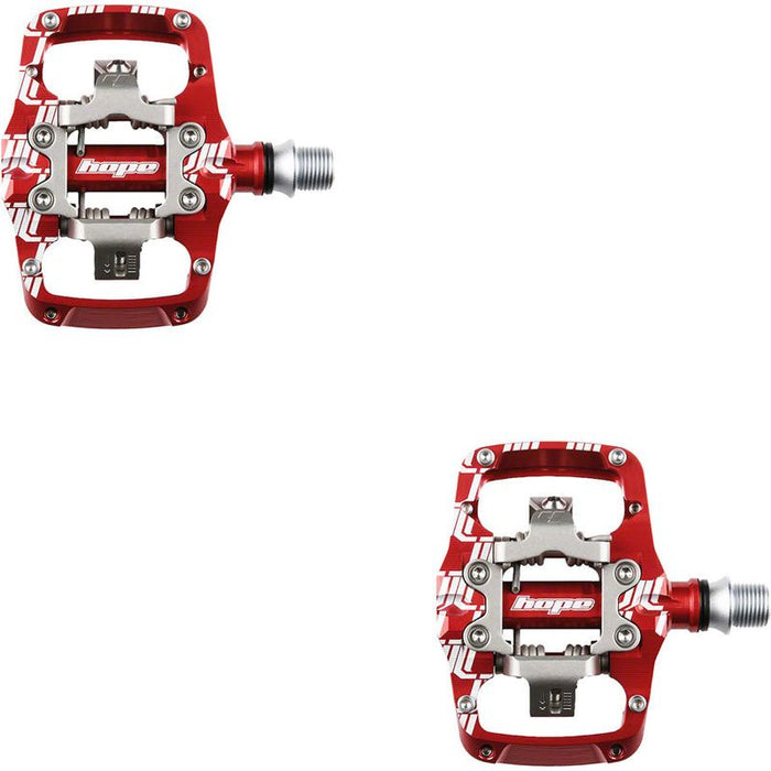 Hope Union TC Pedals - Dual Sided Clipless with Platform 9/16 Red