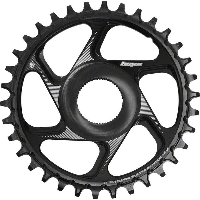 Hope Spiderless Chainring - 34T R22 Ebike Shimano Black