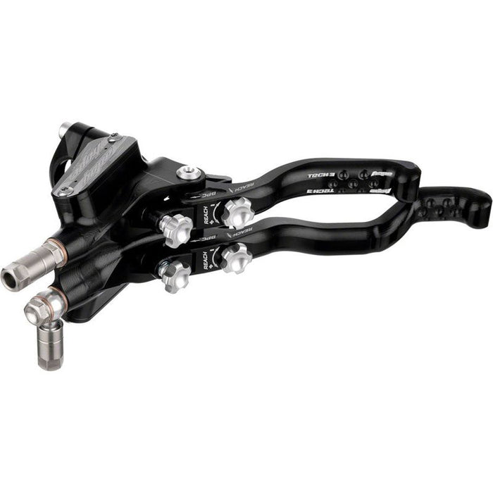 Hope Tech 3 V4 Duo Disc Brake and Lever - Left Hand Front and Rear Hydraulic Post Mount Black