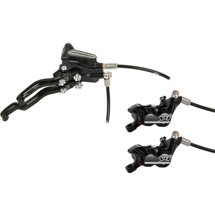 Hope Tech 3 V4 Duo Disc Brake and Lever - Right Hand Front and Rear Hydraulic Post Mount Black