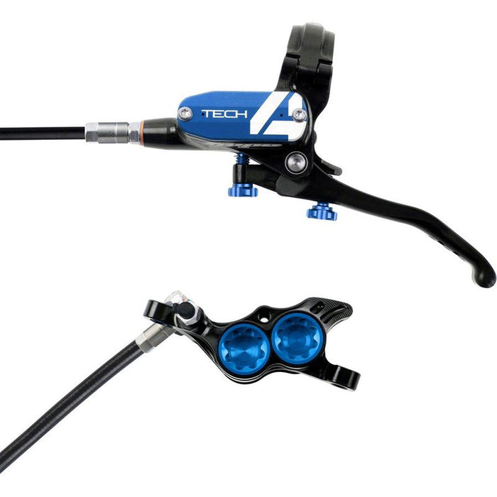 Hope Tech 4 E4 Disc Brake and Lever Set - Front Hydraulic Post Mount Blue