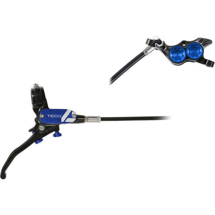 Hope Tech 4 E4 Disc Brake and Lever Set - Rear Hydraulic Post Mount Blue