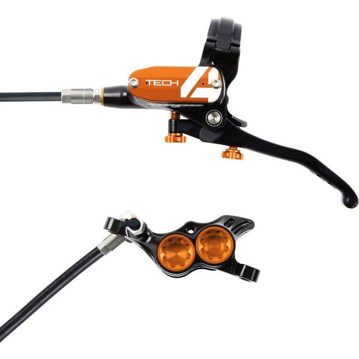 Hope Tech 4 E4 Disc Brake and Lever Set - Front Hydraulic Post Mount Orange