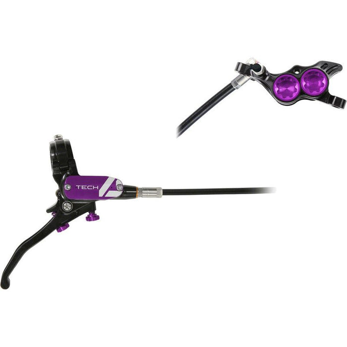 Hope Tech 4 E4 Disc Brake and Lever Set - Rear Hydraulic Post Mount Purple