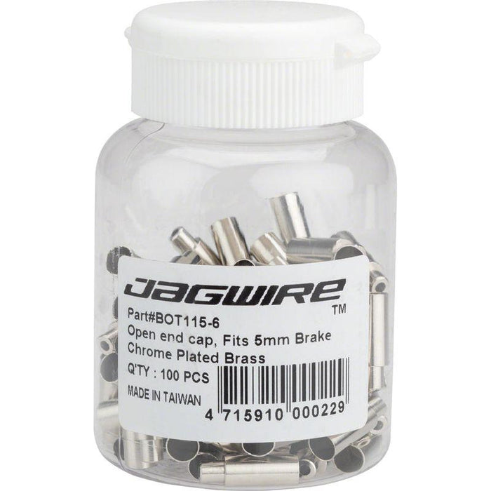 Jagwire 5mm to 4mm Step Down Open End Caps Bottle of 100 Chrome Plated