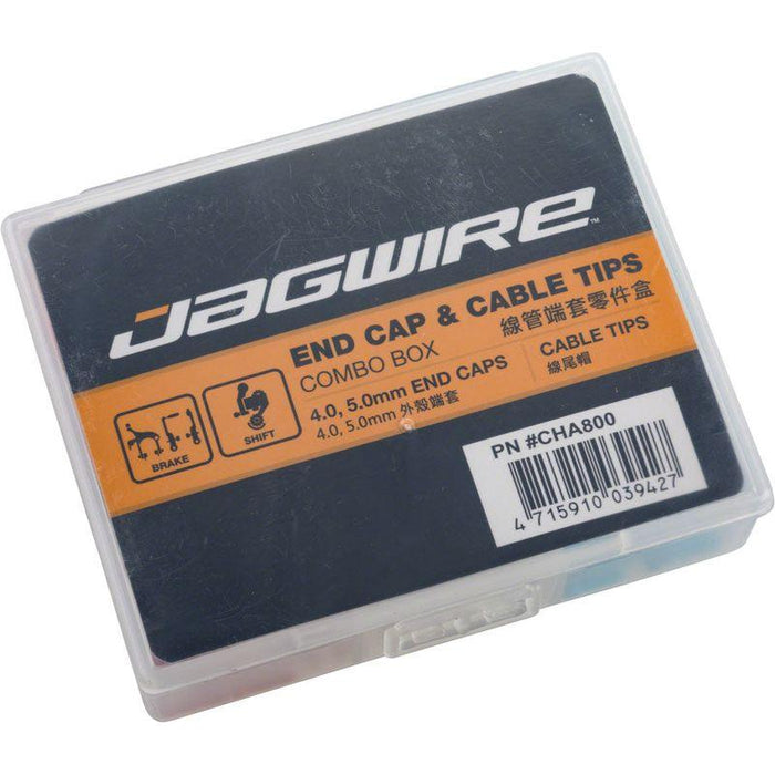 Jagwire Housing End Cap Combo Kit Red / Silver / Blue Alloy