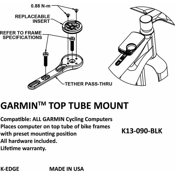 K-Edge Top Tube Bicycle Computer Mounts