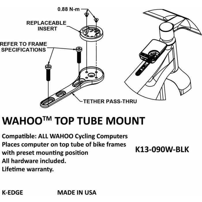 K-Edge Top Tube Bicycle Computer Mounts