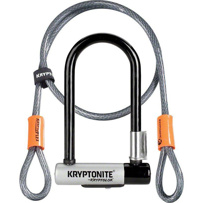 Kryptonite KryptoLok U-Lock - 3.25 x 7 Keyed Black Includes 4' cable and bracket