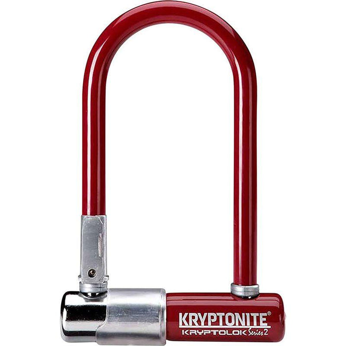 Kryptonite Krypto Series 2 Mini-7 U-Lock - 3.25 x 7 Keyed Maroon Includes bracket