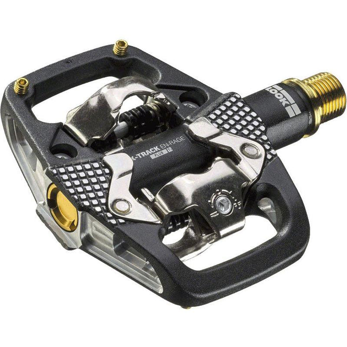 LOOK X-TRACK EN-RAGE PLUS Ti Pedals - Dual Sided Clipless with Platform Titanium 9/16 Black