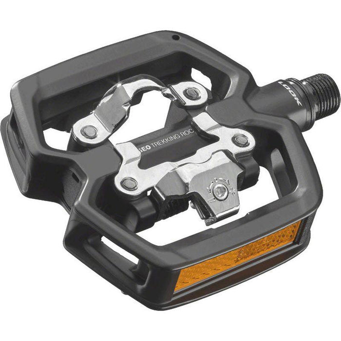 LOOK GEO TREKKING ROC Pedals - Single Side Clipless with Platform Chromoly 9/16 Black