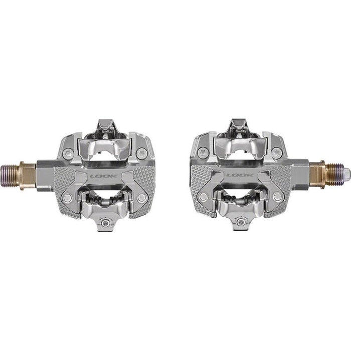 LOOK X-TRACK Single Power Pedals - Dual Sided Clipless Chromoly 9/16 Silver