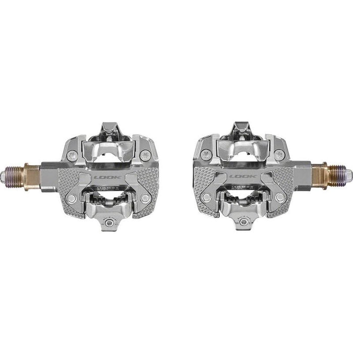LOOK X-TRACK Dual Power Pedals - Dual Sided Clipless Chromoly 9/16 Silver