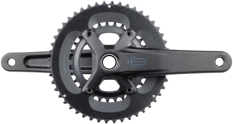 microSHIFT Sword 2x Crankset - 170mm 10-Speed 48/31t 110 Asym BCD 24mm Spindle Black