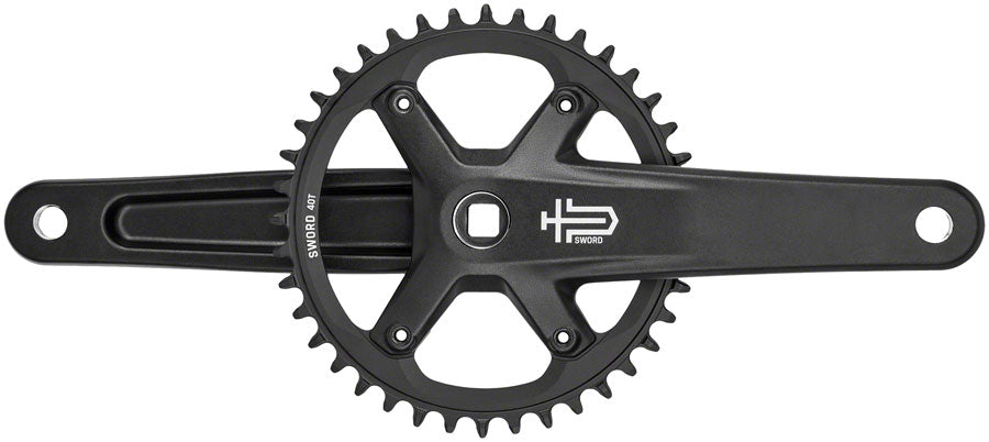 microSHIFT Sword Black 1x Crankset - 175mm 9/10-Speed 40t 110 Asym BCD JIS Square Taper Spindle Interface Black