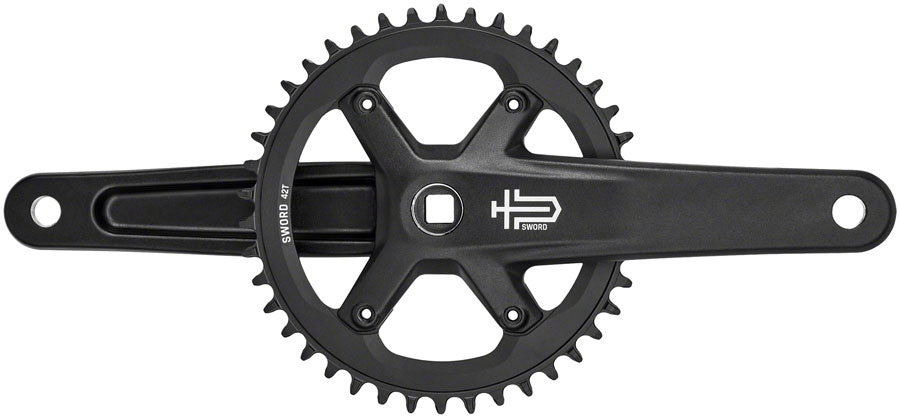microSHIFT Sword Black 1x Crankset - 170mm 9/10-Speed 42t 110 Asym BCD JIS Square Taper Spindle Interface Black