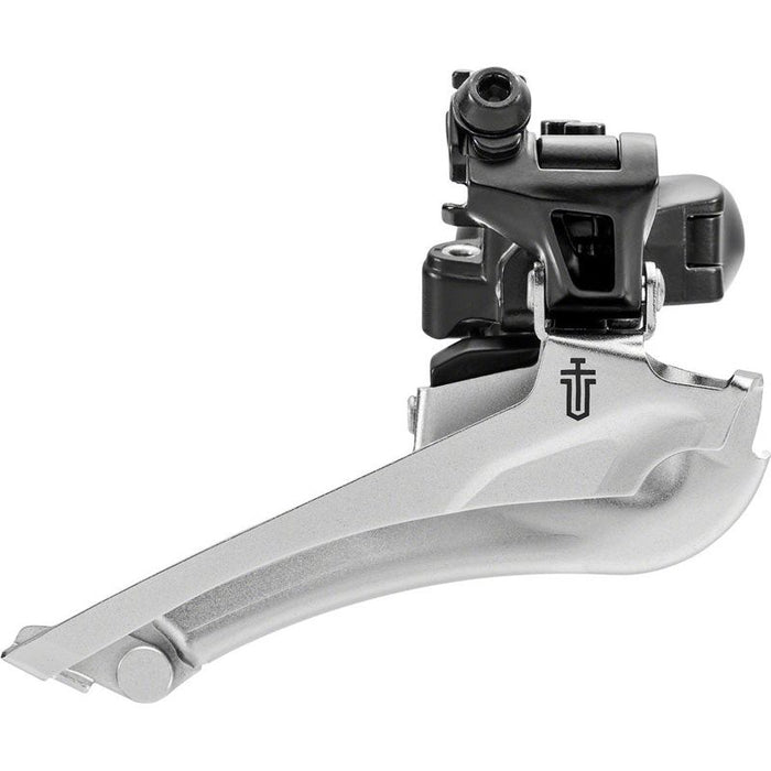 microSHIFT Sword Black Front Derailleur - 9-Speed Double 46-52t Max Ring 34.9mm Band Clamp with 28.6 and 31.8 Adapters