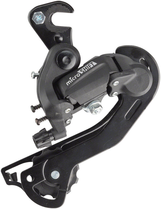 microSHIFT M21 Rear Derailleur - 67 Speed Long Cage Dropout Claw Hanger Black