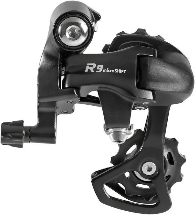 microSHIFT R9 Rear Derailleur - 9-Speed Short Cage Shimano Road Compatible Black