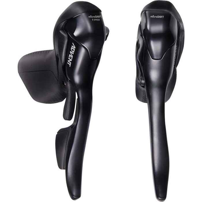 microSHIFT ADVENT Drop Bar Shifter Lever Set - 1x9 Speed Black ADVENT Compatible Only