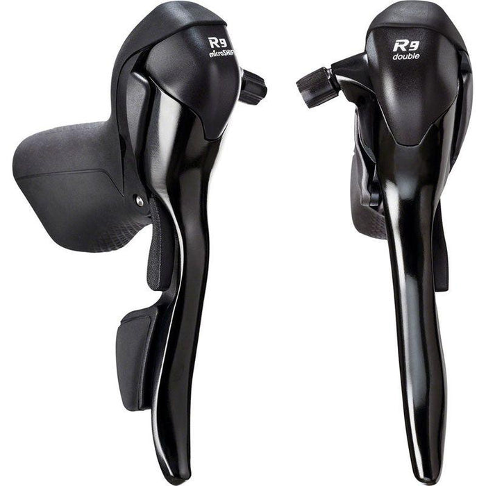 microSHIFT R9 Drop Bar Brake/Shift Lever Set - 2 x 9-Speed Shimano Compatible Black