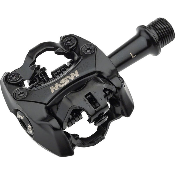 MSW Flash II Pedals - Dual Sided Clipless Aluminum 9/16 Black