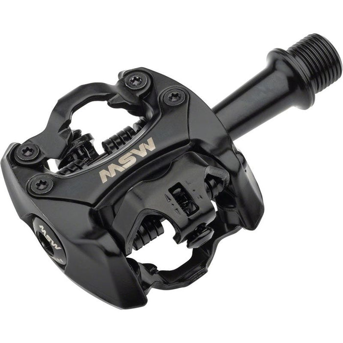 MSW Flash II Pedals - Dual Sided Clipless Aluminum 9/16 Black