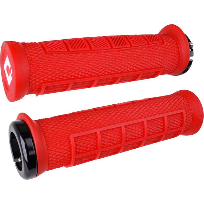 ODI Elite Pro Grips - Burnt Red Black Lock-On