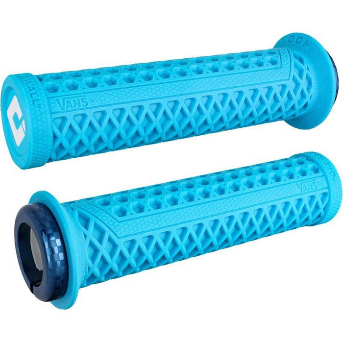 ODI Vans V2.1 Grips - White/Light Blue/Blue Lock-On