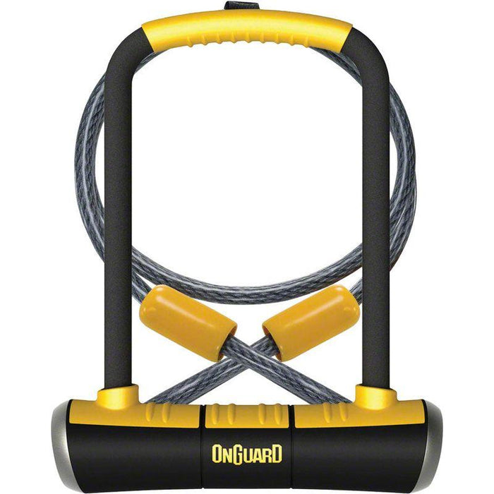 OnGuard PitBull Series U-Lock - 4.5 x 9 Keyed Black/Yellow Includes cable and bracket