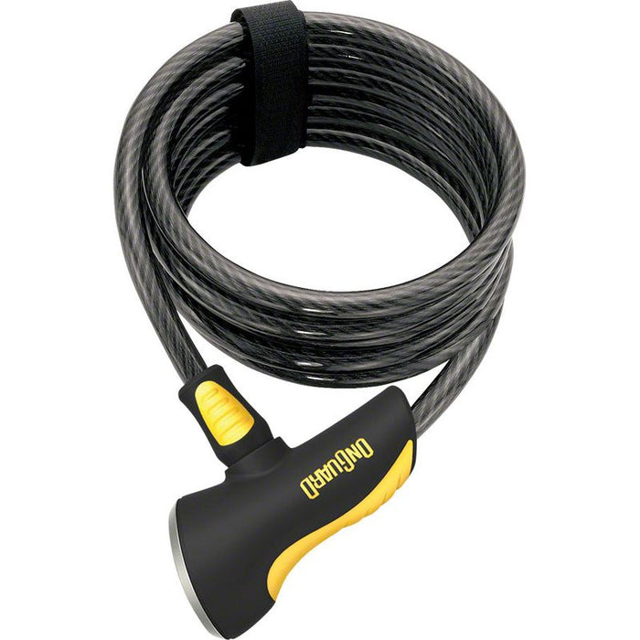 OnGuard Doberman Cable Lock with Key: 6' x 10mm Gray/Black/Yellow