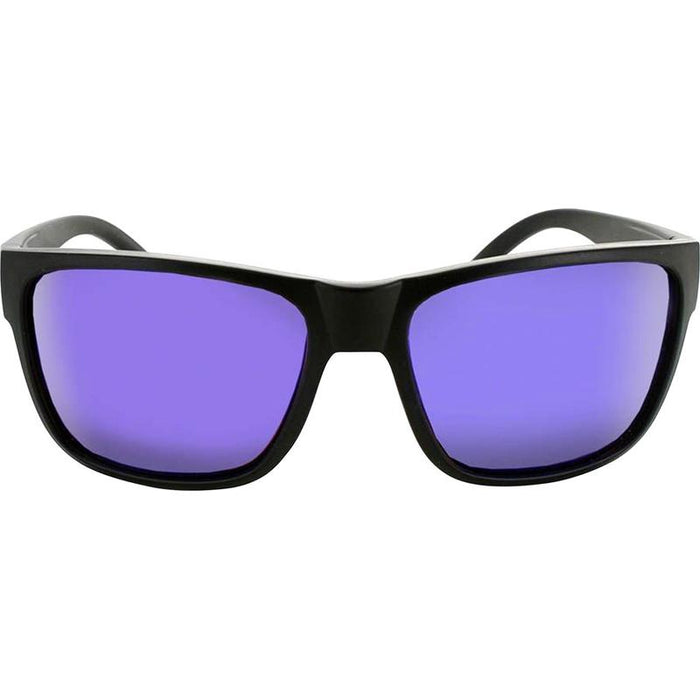 ONE Kingfish Polarized Sunglasses: Matte Black with Polarized Brown Blue Mirror Lens
