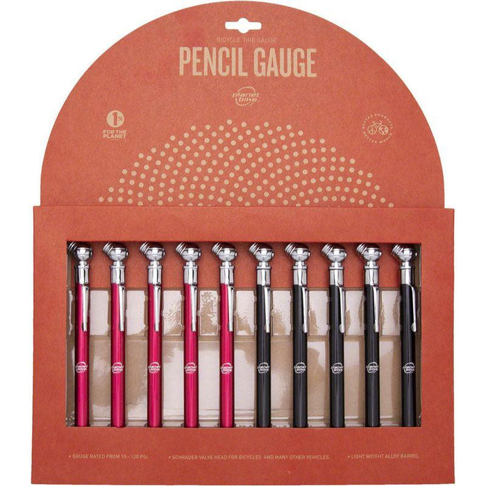 Planet Bike Pencil Gauge: Schrader Head Card of 10 units