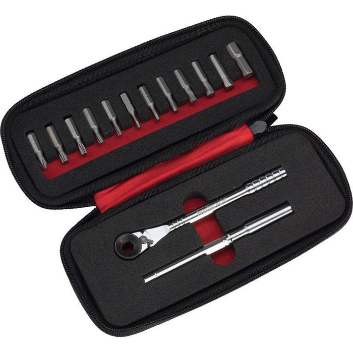 Prestacycle T-Handle Ratchet Deluxe 3-Way Ratchet and T-Handle Tool Kit 12 Piece Bit Set