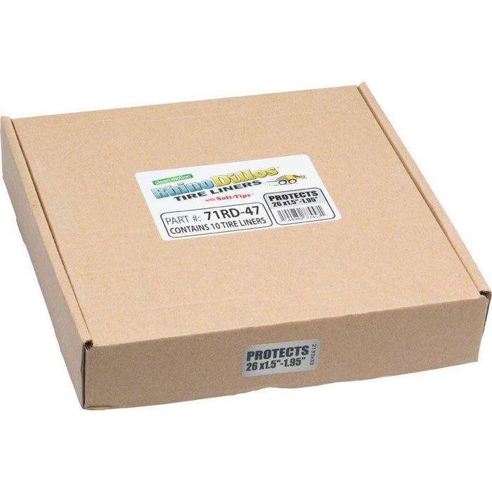 Rhinodillos Packaged in Bulk Box of 10 Bicycle Liners