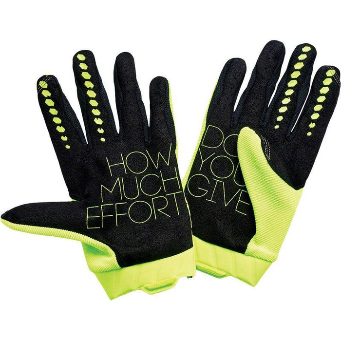 100% Geomatic Gloves - Flourescent Yellow Full Finger Men's Medium