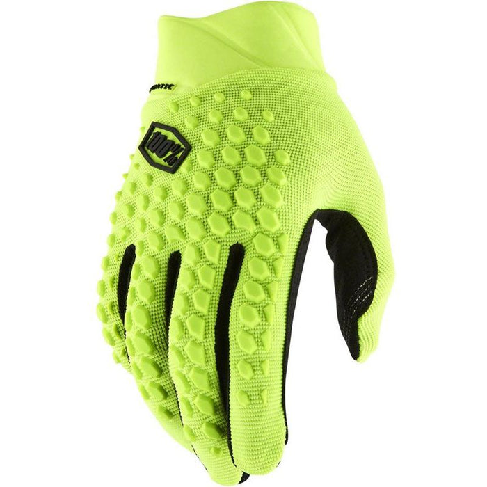 100% Geomatic Gloves - Flourescent Yellow Full Finger Men's Large