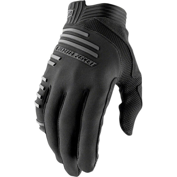 100% R-Core Gloves - Black Full Finger Men's Small