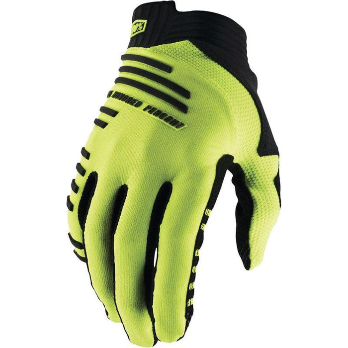 100% R-Core Gloves - Yellow Full Finger Men's Small