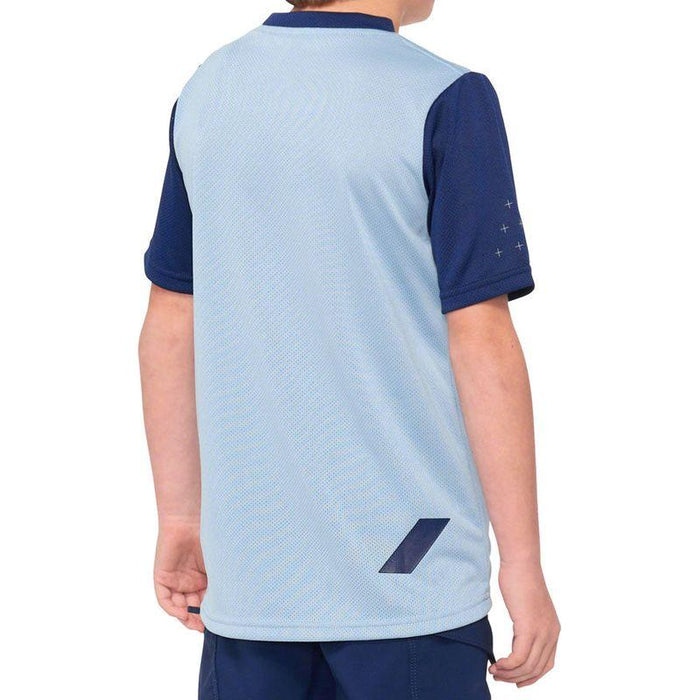 100% Ridecamp Jersey - Blue/Navy Short Sleeve Youth X-Large