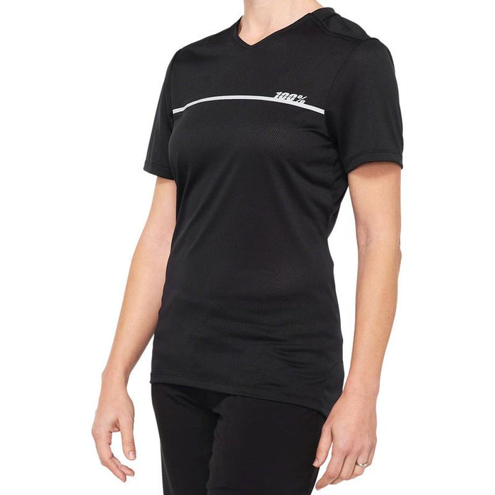 100% Ridecamp Jersey - Black/Gray Women's Short Sleeve Small