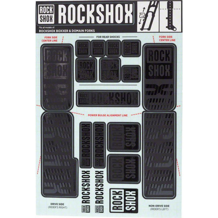 RockShox Fork Decal Kit - 35mm Dual Crown Stealth Black