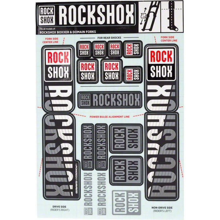RockShox Fork Decal Kit - 35mm Dual Crown White