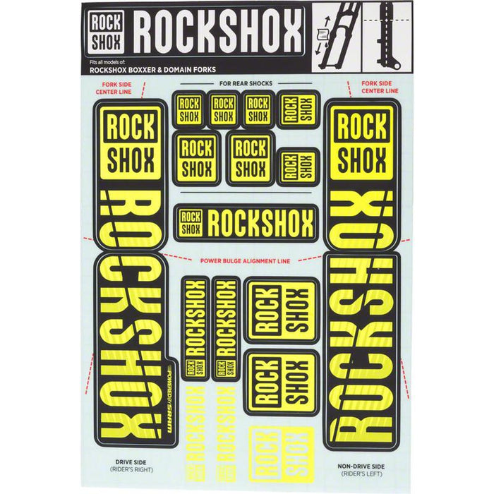RockShox Fork Decal Kit - 35mm Dual Crown Yellow