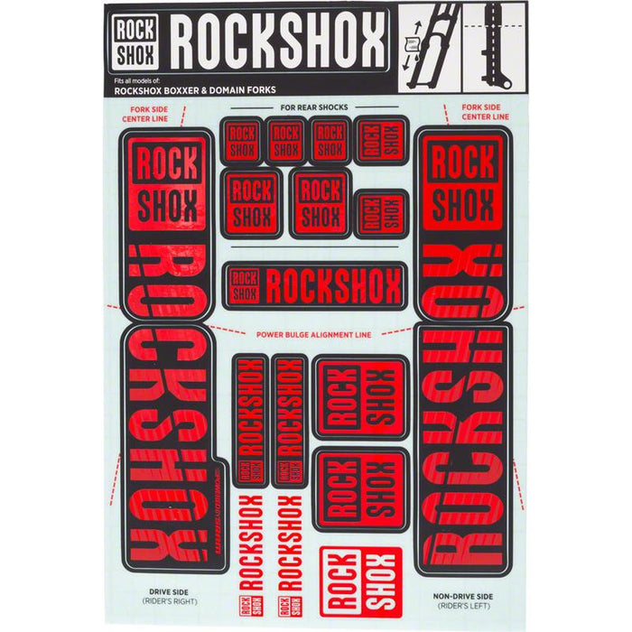 RockShox Fork Decal Kit - 35mm Dual Crown Red