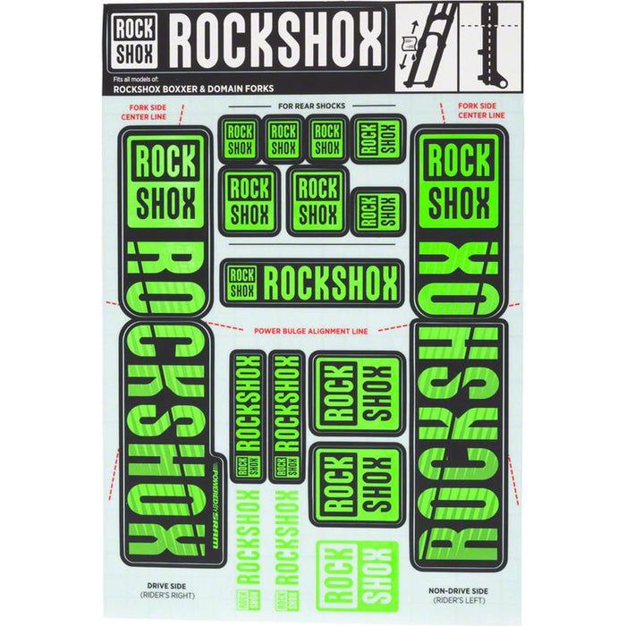 RockShox Fork Decal Kit - 35mm Dual Crown Green