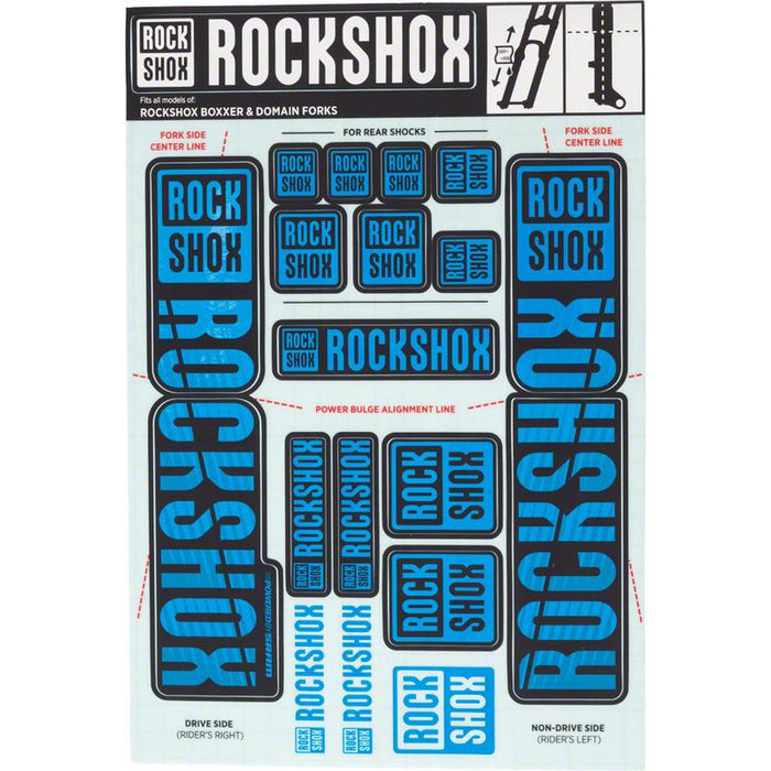 RockShox Fork Decal Kit - 35mm Dual Crown Blue